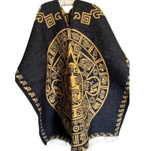 Vintage Double Sided Mexican Blanket Poncho by Artilana